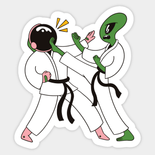 Alien Astronaut Space Karate Sticker